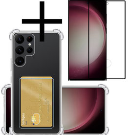 NoXx NoXx Samsung Galaxy S23 Ultra Hoesje Shockproof Pashouder Met Screenprotector