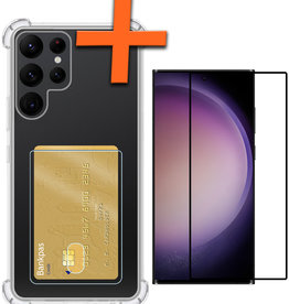 Nomfy Nomfy Samsung Galaxy S23 Ultra Hoesje Shockproof Pashouder Met Screenprotector