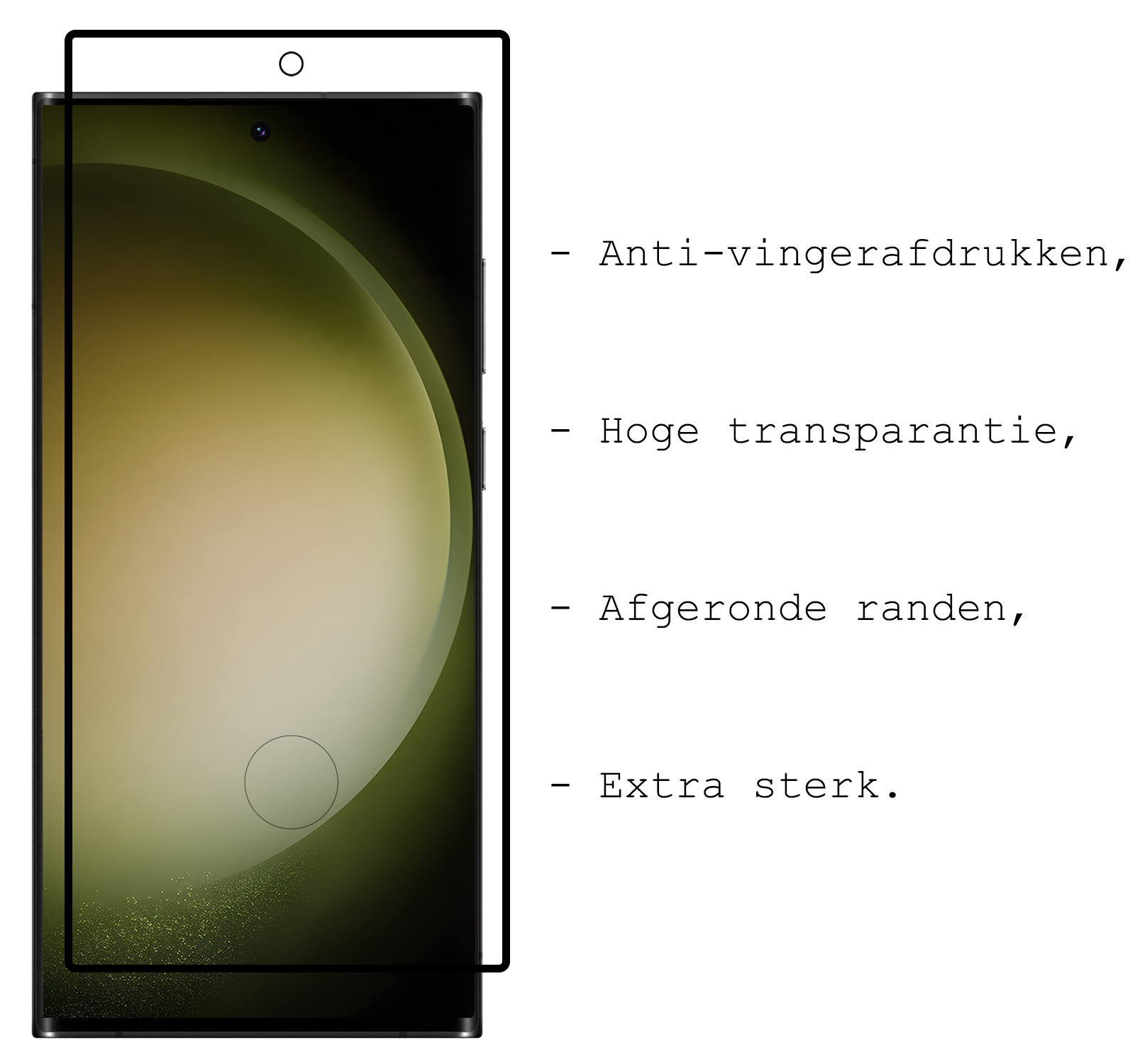 BASEY. Hoes Geschikt voor Samsung S23 Ultra Hoesje Shock Proof Case Hoes Siliconen Met Screenprotector - Hoesje Geschikt voor Samsung Galaxy S23 Ultra Hoes Cover Shockproof - Transparant