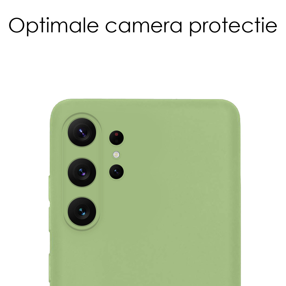 NoXx Hoes Geschikt voor Samsung S23 Ultra Hoesje Cover Siliconen Back Case Hoes Met Screenprotector - Groen