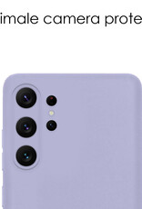 NoXx Hoes Geschikt voor Samsung S23 Ultra Hoesje Cover Siliconen Back Case Hoes Met Screenprotector - Lila
