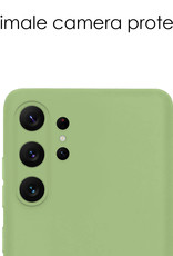 NoXx Hoes Geschikt voor Samsung S23 Ultra Hoesje Cover Siliconen Back Case Hoes Met 2x Screenprotector - Groen