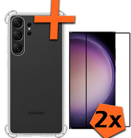 Nomfy Nomfy Samsung Galaxy S23 Ultra Hoesje Shockproof Met 2x Screenprotector