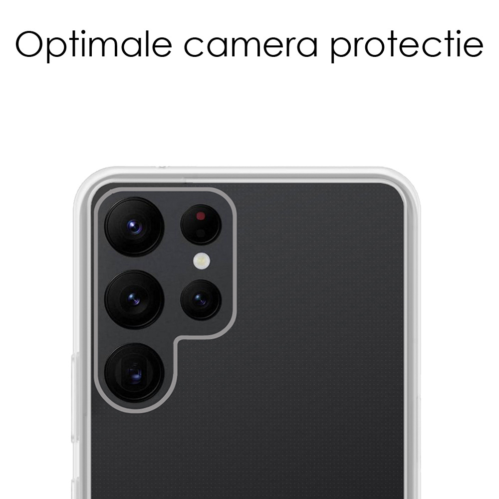 NoXx Hoes Geschikt voor Samsung S23 Ultra Hoesje Cover Siliconen Back Case Hoes Met 2x Screenprotector - Transparant