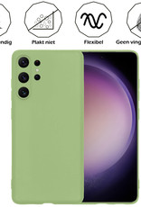 Nomfy Hoesje Geschikt voor Samsung S23 Ultra Hoesje Siliconen Cover Case Met Screenprotector - Hoes Geschikt voor Samsung Galaxy S23 Ultra Hoes Back Case - Groen