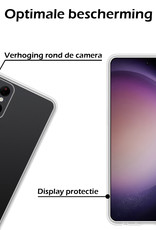 Nomfy Hoesje Geschikt voor Samsung S23 Ultra Hoesje Siliconen Cover Case Met Screenprotector - Hoes Geschikt voor Samsung Galaxy S23 Ultra Hoes Back Case - Transparant