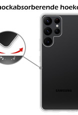 Nomfy Hoesje Geschikt voor Samsung S23 Ultra Hoesje Siliconen Cover Case Met Screenprotector - Hoes Geschikt voor Samsung Galaxy S23 Ultra Hoes Back Case - Transparant