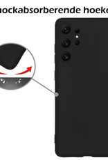 Nomfy Hoesje Geschikt voor Samsung S23 Ultra Hoesje Siliconen Cover Case Met Screenprotector - Hoes Geschikt voor Samsung Galaxy S23 Ultra Hoes Back Case - Zwart