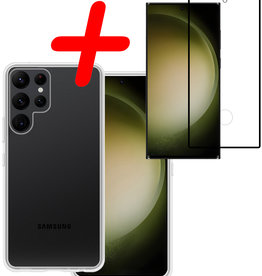 BASEY. BASEY. Samsung Galaxy S23 Ultra Hoesje Siliconen Met Screenprotector - Transparant