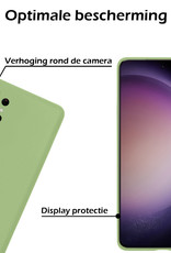 Nomfy Hoesje Geschikt voor Samsung S23 Ultra Hoesje Siliconen Cover Case Met 2x Screenprotector - Hoes Geschikt voor Samsung Galaxy S23 Ultra Hoes Back Case - Groen