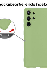 Nomfy Hoesje Geschikt voor Samsung S23 Ultra Hoesje Siliconen Cover Case Met 2x Screenprotector - Hoes Geschikt voor Samsung Galaxy S23 Ultra Hoes Back Case - Groen