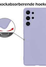Nomfy Hoesje Geschikt voor Samsung S23 Ultra Hoesje Siliconen Cover Case Met 2x Screenprotector - Hoes Geschikt voor Samsung Galaxy S23 Ultra Hoes Back Case - Lila
