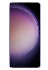 Nomfy Hoesje Geschikt voor Samsung S23 Ultra Hoesje Siliconen Cover Case Met 2x Screenprotector - Hoes Geschikt voor Samsung Galaxy S23 Ultra Hoes Back Case - Lila