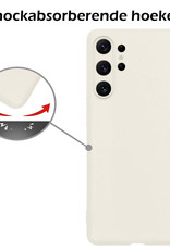 Nomfy Hoesje Geschikt voor Samsung S23 Ultra Hoesje Siliconen Cover Case Met 2x Screenprotector - Hoes Geschikt voor Samsung Galaxy S23 Ultra Hoes Back Case - Wit