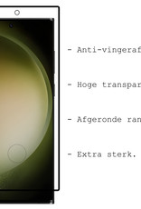 BASEY. Hoes Geschikt voor Samsung S23 Ultra Hoesje Siliconen Back Cover Case Met 2x Screenprotector - Hoesje Geschikt voor Samsung Galaxy S23 Ultra Hoes Cover Hoesje - Lila