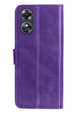 BASEY. Hoes Geschikt voor OPPO A17 Hoesje Bookcase Hoes Flip Case Book Cover - Hoesje Geschikt voor OPPO A17 Hoes Book Case Hoesje - Paars