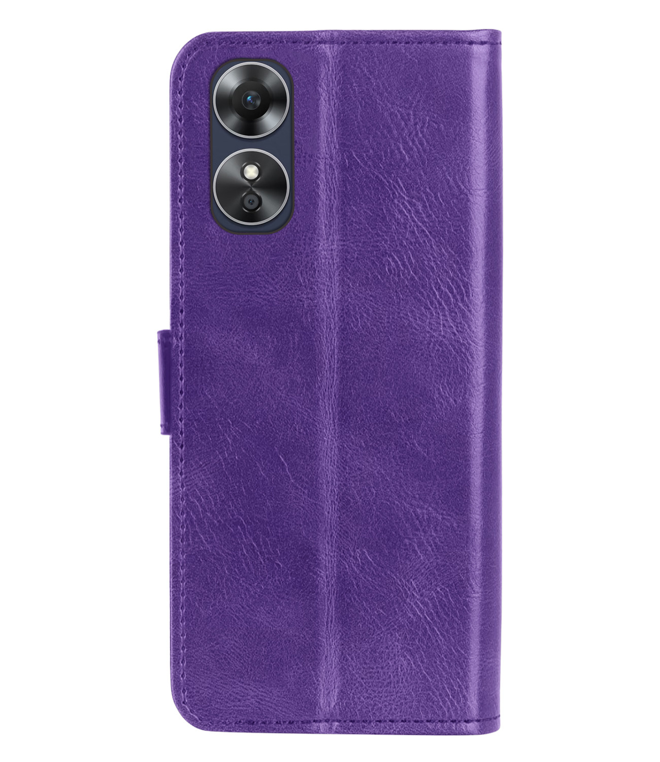 BASEY. Hoes Geschikt voor OPPO A17 Hoesje Bookcase Hoes Flip Case Book Cover - Hoesje Geschikt voor OPPO A17 Hoes Book Case Hoesje - Paars