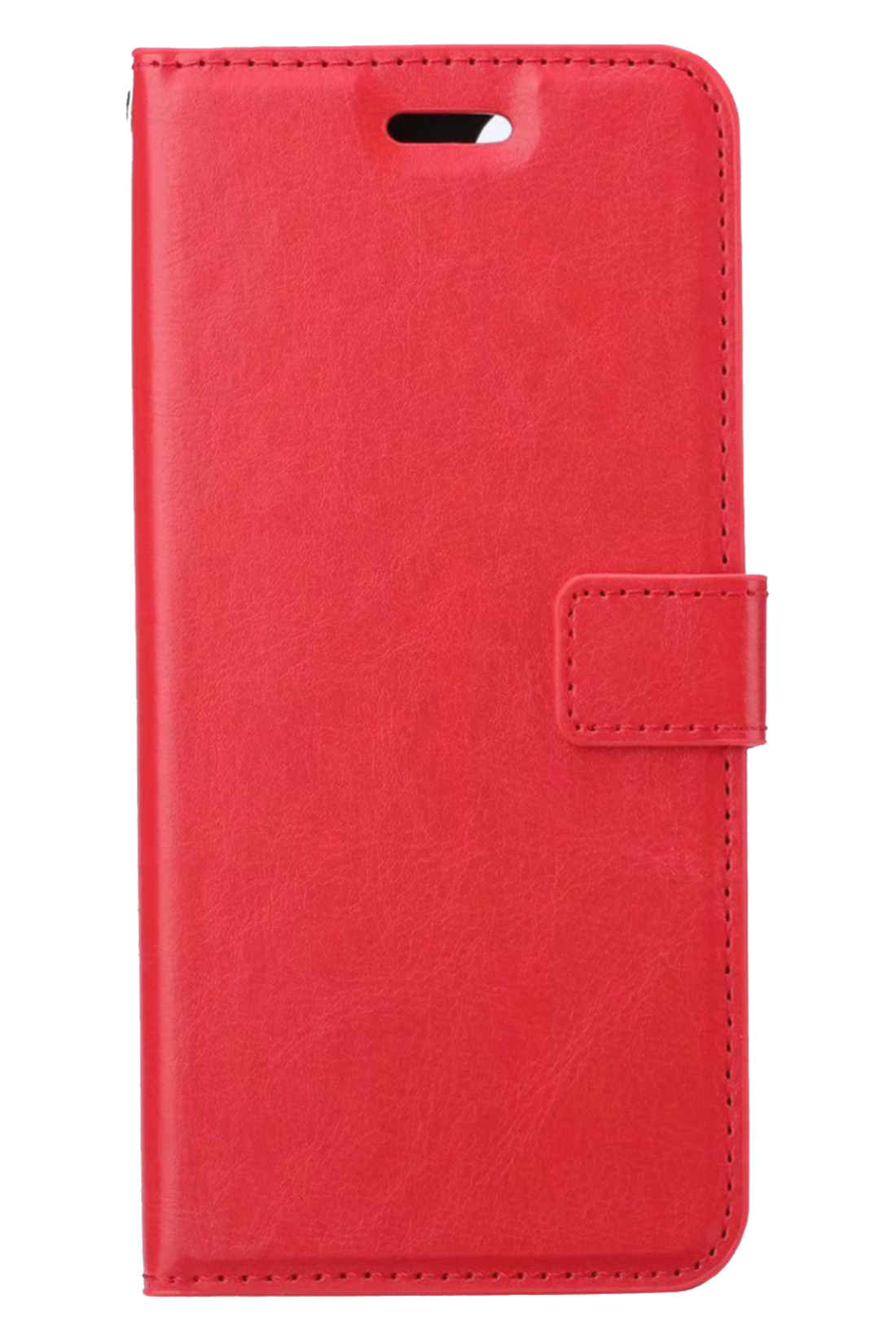 BASEY. Hoes Geschikt voor OPPO A17 Hoesje Bookcase Hoes Flip Case Book Cover - Hoesje Geschikt voor OPPO A17 Hoes Book Case Hoesje - Rood