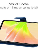 NoXx Hoes Geschikt voor OPPO A17 Hoesje Book Case Hoes Flip Cover Wallet Bookcase - Donkerblauw