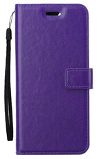 Hoesje Geschikt voor OPPO A17 Hoes Bookcase Flipcase Book Cover - Hoes Geschikt voor OPPO A17 Hoesje Book Case - Paars