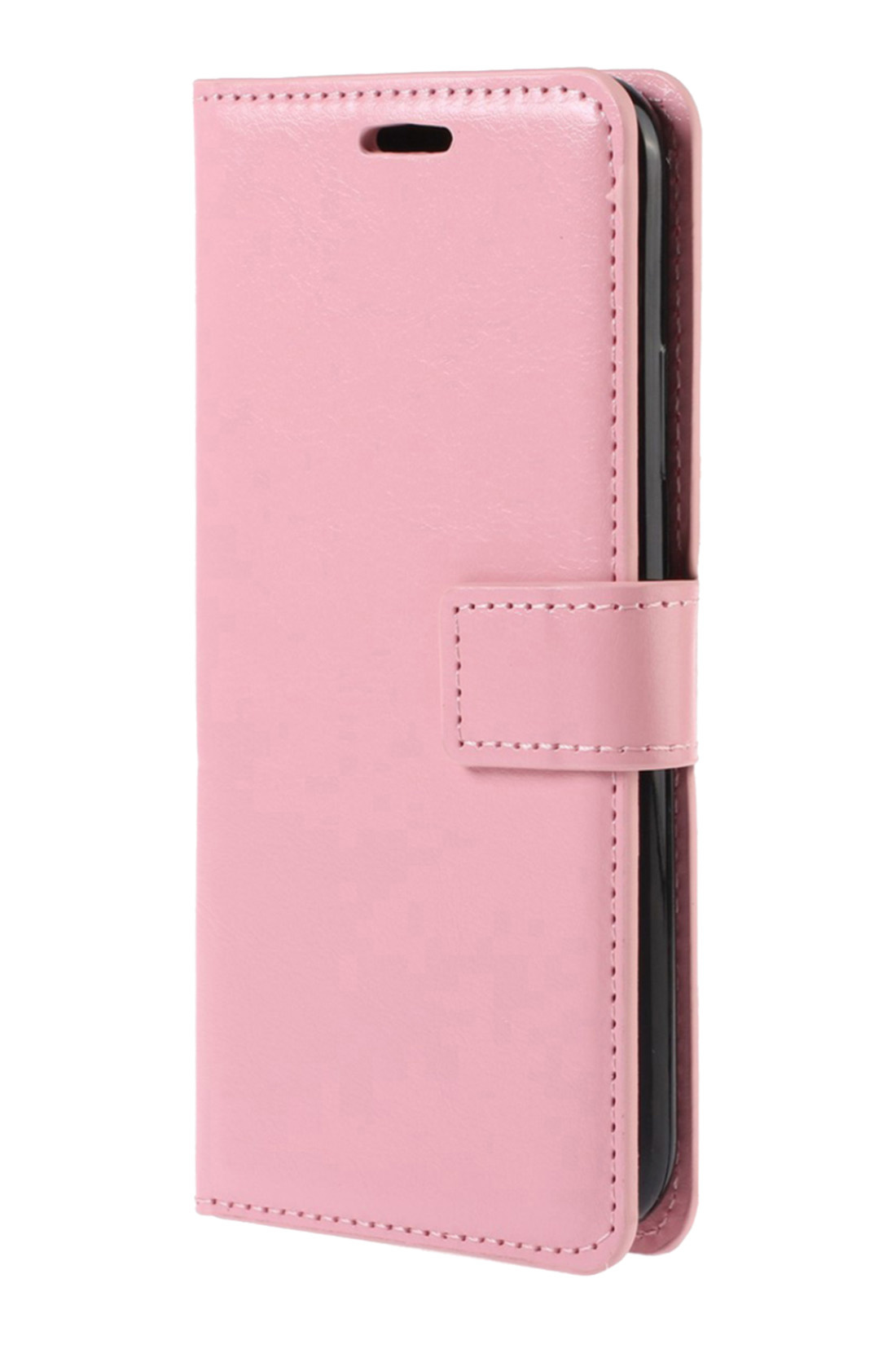 BASEY. Hoes Geschikt voor OPPO A57s Hoesje Bookcase Hoes Flip Case Book Cover - Hoesje Geschikt voor OPPO A57s Hoes Book Case Hoesje - Lichtroze