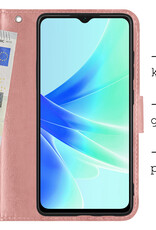 BASEY. Hoes Geschikt voor OPPO A57s Hoesje Bookcase Hoes Flip Case Book Cover - Hoesje Geschikt voor OPPO A57s Hoes Book Case Hoesje - Rosé goud