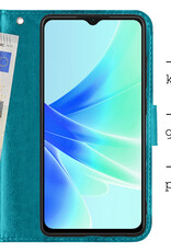 BASEY. Hoes Geschikt voor OPPO A57s Hoesje Bookcase Hoes Flip Case Book Cover - Hoesje Geschikt voor OPPO A57s Hoes Book Case Hoesje - Turquoise