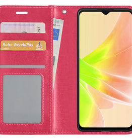 NoXx NoXx OPPO A57s Hoesje Bookcase - Donkerroze