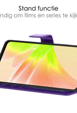 NoXx Hoes Geschikt voor OPPO A57s Hoesje Book Case Hoes Flip Cover Wallet Bookcase - Paars