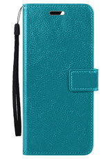 Hoesje Geschikt voor OPPO A57s Hoes Bookcase Flipcase Book Cover - Hoes Geschikt voor OPPO A57s Hoesje Book Case - Turquoise