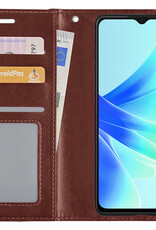 BASEY. Hoes Geschikt voor OPPO A57 Hoesje Bookcase Hoes Flip Case Book Cover - Hoesje Geschikt voor OPPO A57 Hoes Book Case Hoesje - Bruin