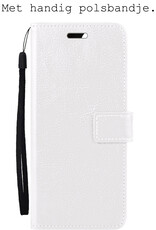 BASEY. Hoes Geschikt voor OPPO A57 Hoesje Bookcase Hoes Flip Case Book Cover - Hoesje Geschikt voor OPPO A57 Hoes Book Case Hoesje - Wit