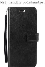 BASEY. Hoes Geschikt voor OPPO A57 Hoesje Bookcase Hoes Flip Case Book Cover - Hoesje Geschikt voor OPPO A57 Hoes Book Case Hoesje - Zwart