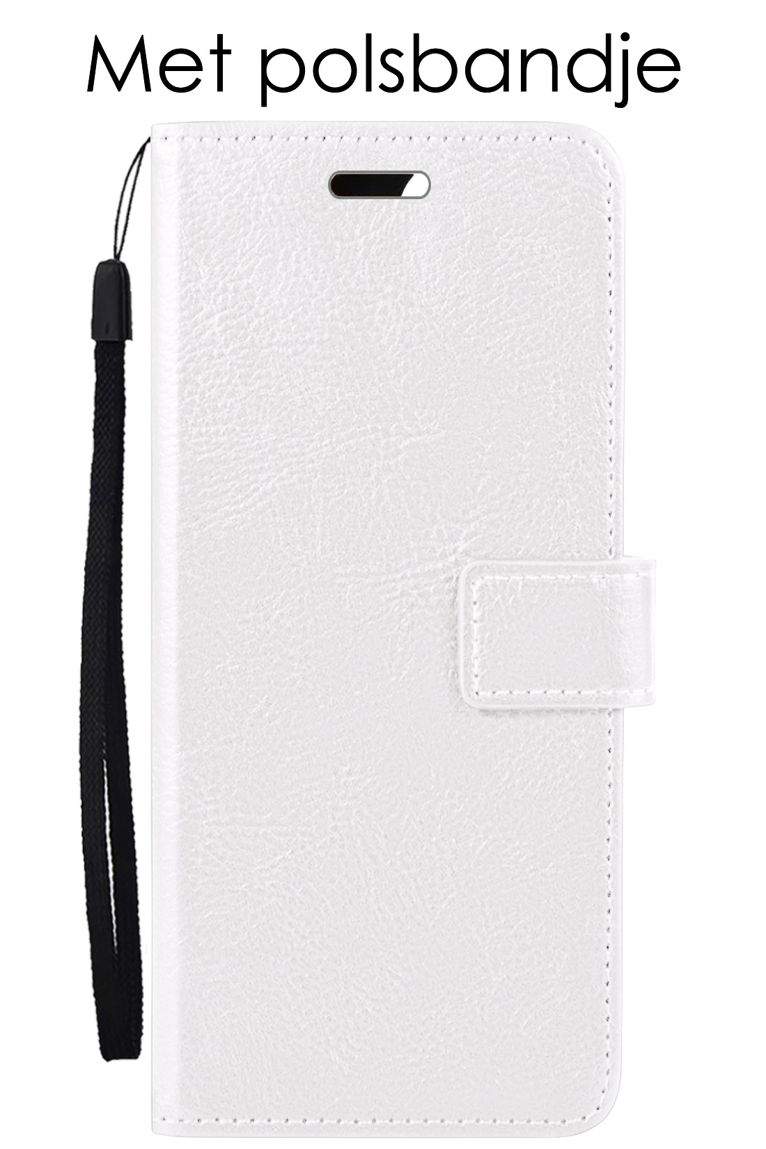 NoXx Hoes Geschikt voor OPPO A57 Hoesje Book Case Hoes Flip Cover Wallet Bookcase - Wit