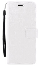 Nomfy Hoesje Geschikt voor OPPO A57 Hoes Bookcase Flipcase Book Cover - Hoes Geschikt voor OPPO A57 Hoesje Book Case - Wit