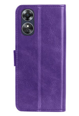 BASEY. Hoes Geschikt voor OPPO A17 Hoesje Bookcase Hoes Flip Case Book Cover Met Screenprotector - Hoesje Geschikt voor OPPO A17 Hoes Book Case Hoesje - Paars