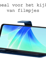 BASEY. Hoes Geschikt voor OPPO A17 Hoesje Bookcase Hoes Flip Case Book Cover Met 2x Screenprotector - Hoesje Geschikt voor OPPO A17 Hoes Book Case Hoesje - Donkerblauw