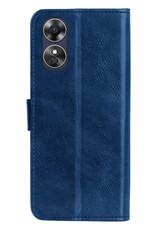 BASEY. Hoes Geschikt voor OPPO A17 Hoesje Bookcase Hoes Flip Case Book Cover Met 2x Screenprotector - Hoesje Geschikt voor OPPO A17 Hoes Book Case Hoesje - Donkerblauw