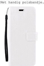 BASEY. Hoes Geschikt voor OPPO A17 Hoesje Bookcase Hoes Flip Case Book Cover Met 2x Screenprotector - Hoesje Geschikt voor OPPO A17 Hoes Book Case Hoesje - Wit