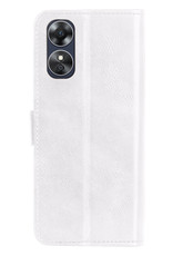 NoXx OPPO A17 Hoesje Book Case Hoes Flip Cover Bookcase Met Screenprotector - Wit