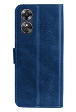 NoXx Hoes Geschikt voor OPPO A17 Hoesje Book Case Hoes Flip Cover Wallet Bookcase Met 2x Screenprotector - Donkerblauw