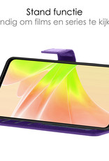 NoXx Hoes Geschikt voor OPPO A17 Hoesje Book Case Hoes Flip Cover Wallet Bookcase Met 2x Screenprotector - Paars