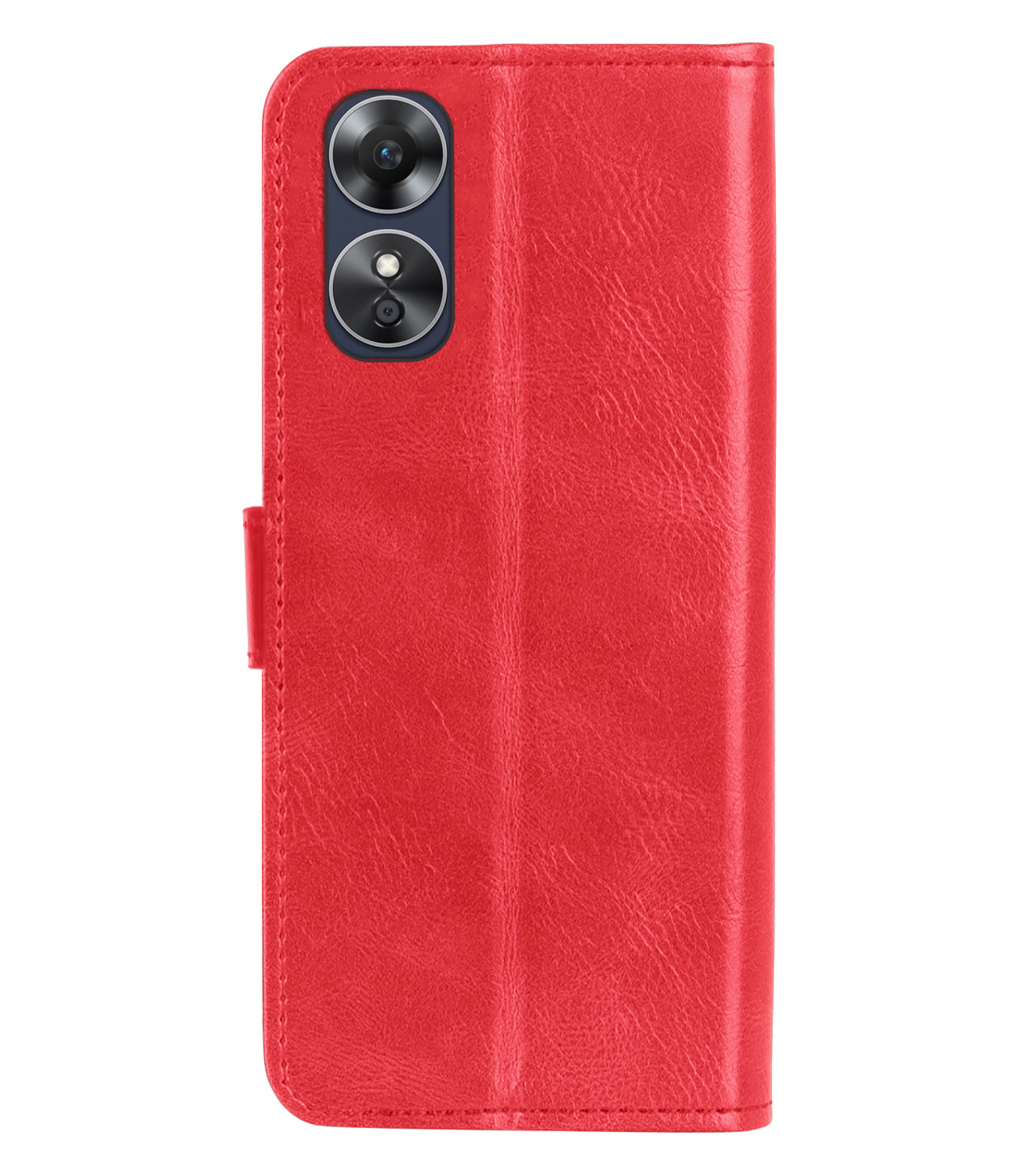 Nomfy OPPO A17 Hoes Bookcase Flipcase Book Cover Met Screenprotector - OPPO A17 Hoesje Book Case - Rood