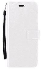 Nomfy Hoesje Geschikt voor OPPO A17 Hoes Bookcase Flipcase Book Cover Met Screenprotector - Hoes Geschikt voor OPPO A17 Hoesje Book Case - Wit