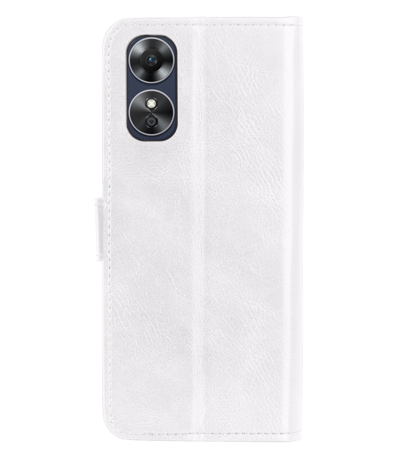 Nomfy Hoesje Geschikt voor OPPO A17 Hoes Bookcase Flipcase Book Cover Met Screenprotector - Hoes Geschikt voor OPPO A17 Hoesje Book Case - Wit