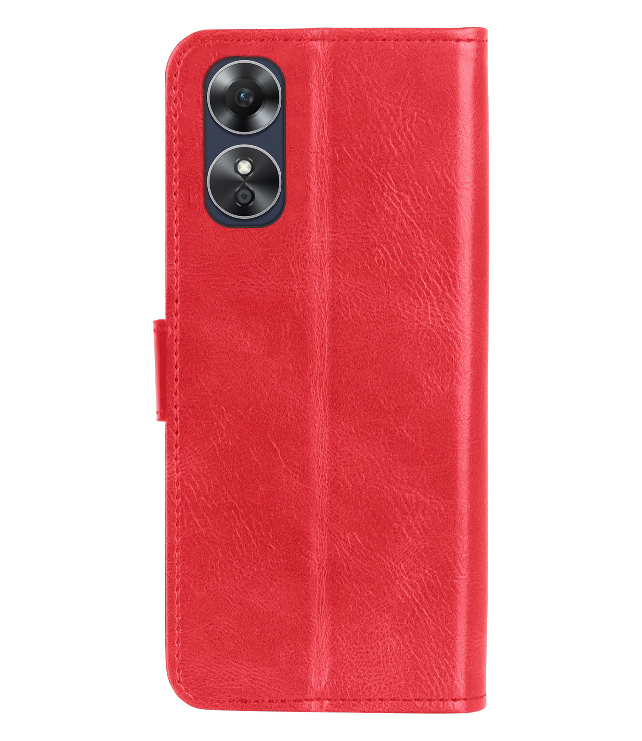 Nomfy Hoesje Geschikt voor OPPO A17 Hoes Bookcase Flipcase Book Cover Met 2x Screenprotector - Hoes Geschikt voor OPPO A17 Hoesje Book Case - Rood