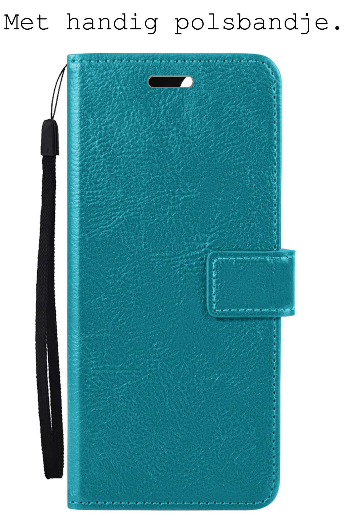 BASEY. Hoes Geschikt voor OPPO A57 Hoesje Bookcase Hoes Flip Case Book Cover Met Screenprotector - Hoesje Geschikt voor OPPO A57 Hoes Book Case Hoesje - Turquoise