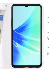 BASEY. Hoes Geschikt voor OPPO A57 Hoesje Bookcase Hoes Flip Case Book Cover Met Screenprotector - Hoesje Geschikt voor OPPO A57 Hoes Book Case Hoesje - Wit