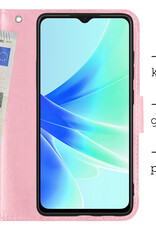 BASEY. Hoes Geschikt voor OPPO A57 Hoesje Bookcase Hoes Flip Case Book Cover Met 2x Screenprotector - Hoesje Geschikt voor OPPO A57 Hoes Book Case Hoesje - Lichtroze