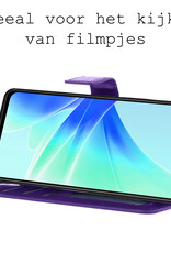 BASEY. Hoes Geschikt voor OPPO A57 Hoesje Bookcase Hoes Flip Case Book Cover Met 2x Screenprotector - Hoesje Geschikt voor OPPO A57 Hoes Book Case Hoesje - Paars